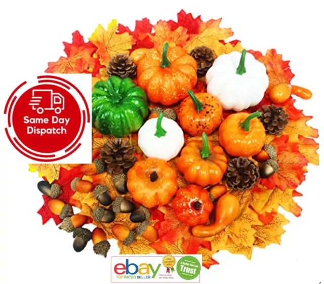 139 pz zucche di Halloween schiuma artificiale acero foglie pigne decorazione autunnale