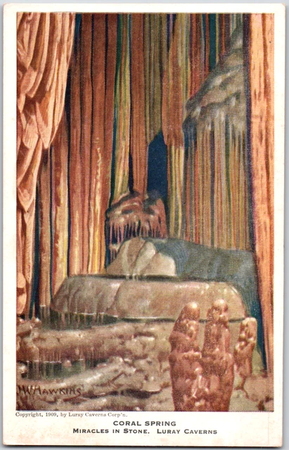 Luray Virginia VA Coral Springs Miracles In Stone Cavern Vintage WB Postcard UP