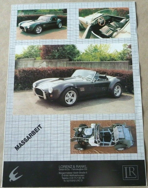 LORENZ RANKL AC COBRA Kit Car V8 Catalogue Brochure Prospekt Folder Pub
