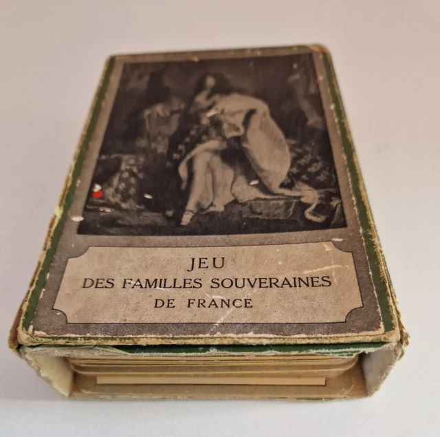 Jeu Ancien De 7 Familles Souveraines – Cartes Grand Format Années 1930, Boîte Vintage