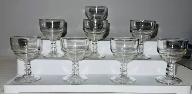 8 Anchor Hocking MANHATTAN CRYSTAL *3 1/2" - 2 OZ  WINE GOBLETS*