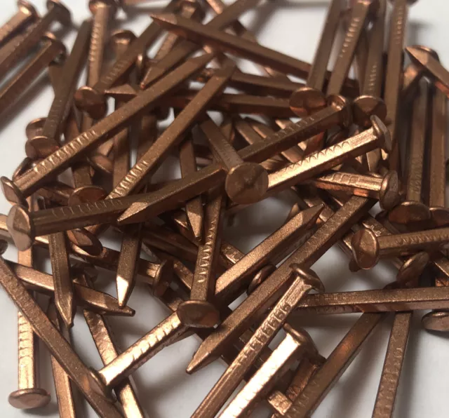 50 x 32mm Copper Rose Head Square Shaft Nails, Timber Boats/Tree Stump Killer 2