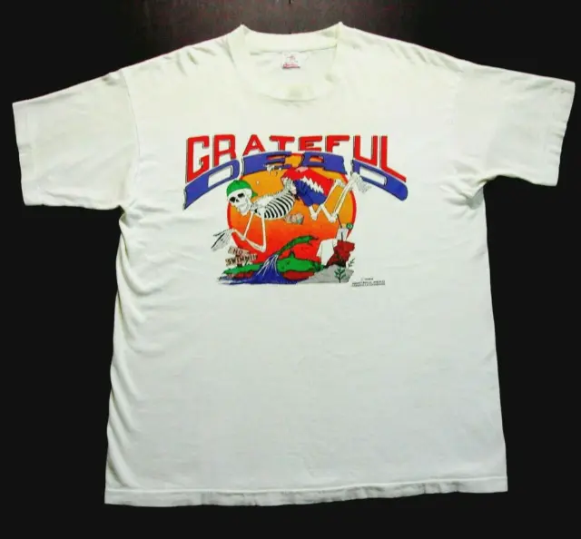 Grateful Dead Shirt T Shirt Vintage 1993 Summer Tour Skeleton River Swim GDM XL