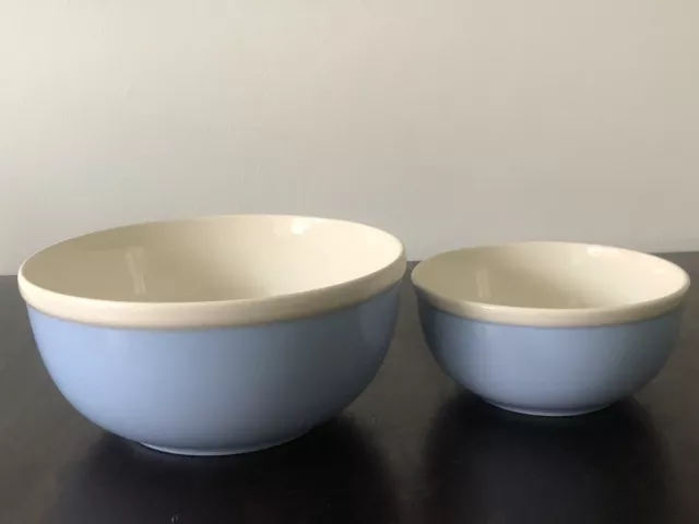 2 Stück Villeroy und Boch Dresden Schüsseln, Alt, 1930er Jahre? Pastellblau