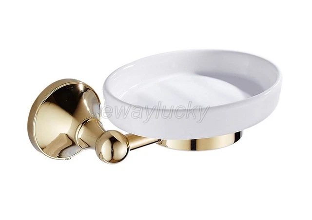 Gold Color Brass Bathroom Accessory Wall Mounted Soap Dish Holder wba379