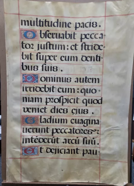 16th Century Antiphonal Music Manuscript on Vellum 32"×22" Double sided 1 Page