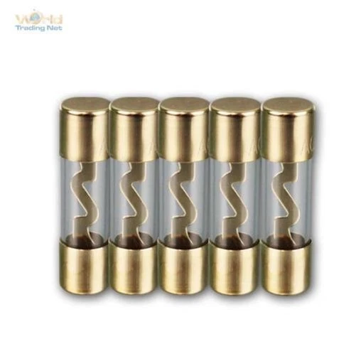 Fusibles Verre 50/60/70A Fusible Fin Sécurité Voiture Hifi Plaqué Or 5 Pièce Agu