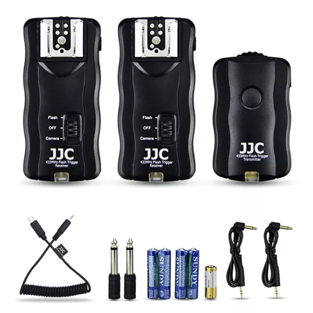 JJC 3-in-1 Wireless Flash Trigger & Shutter Remote Control with Two Receivers