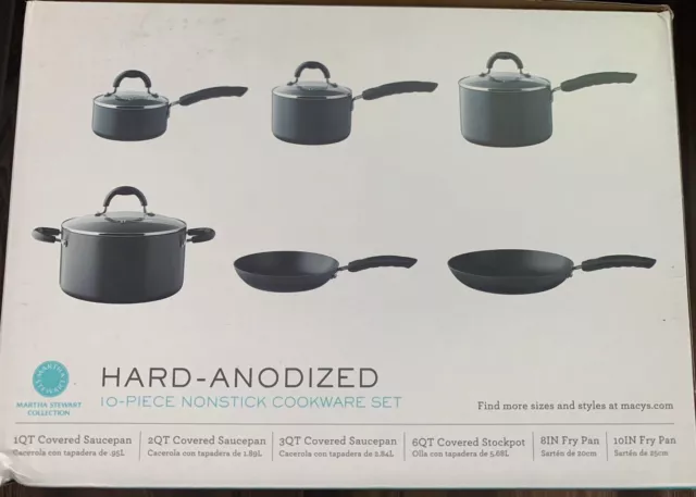 Martha Stewart Collection 10-Piece Aluminum Nonstick Cookware Set 2