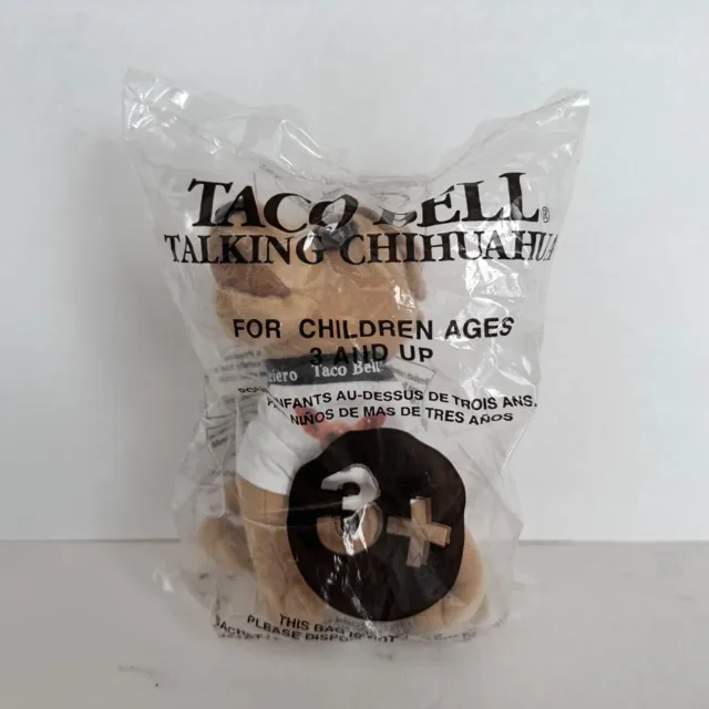New TACO BELL TALKING CHIHUAHUA DOG Plush Toy 6" Sealed