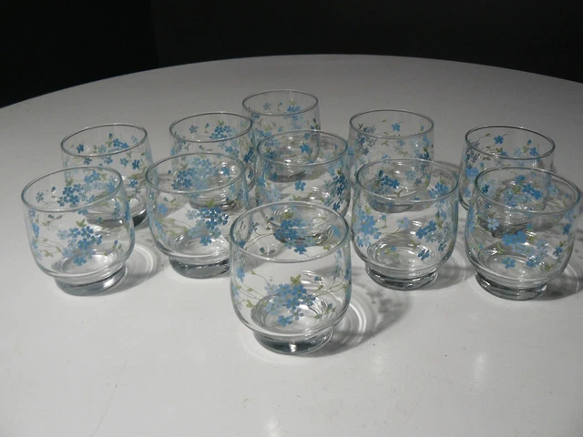 Lot De 6 Verres à Eau Arcopal Vintage – Motif Floral Multicolore