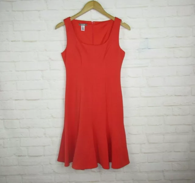 Muse Women's Size 4 Red Orange Flared Shift Sleeveless Dress