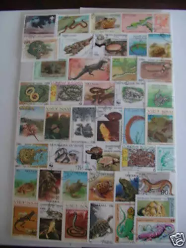 Timbres Reptiles : 50 Timbres Tous Differents / Stamps Reptiles