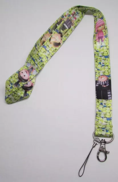 Children MINIONs Despicable Me LANYARD KEY CHAIN Ring Keychain ID Holder NEW