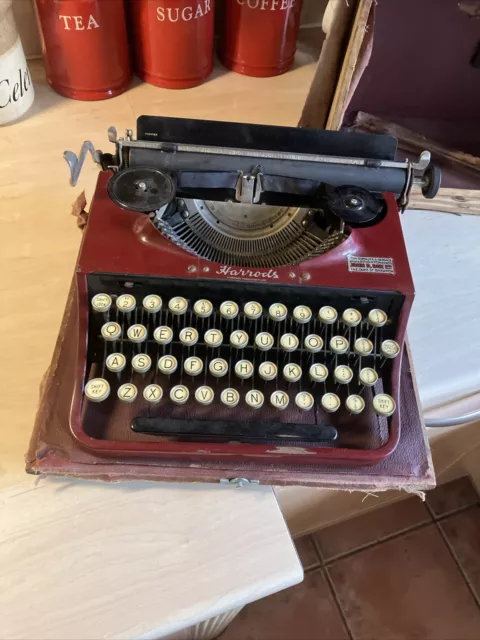 Harrods Burgundy Red Typewriter (Torpedo 17 From 1934)