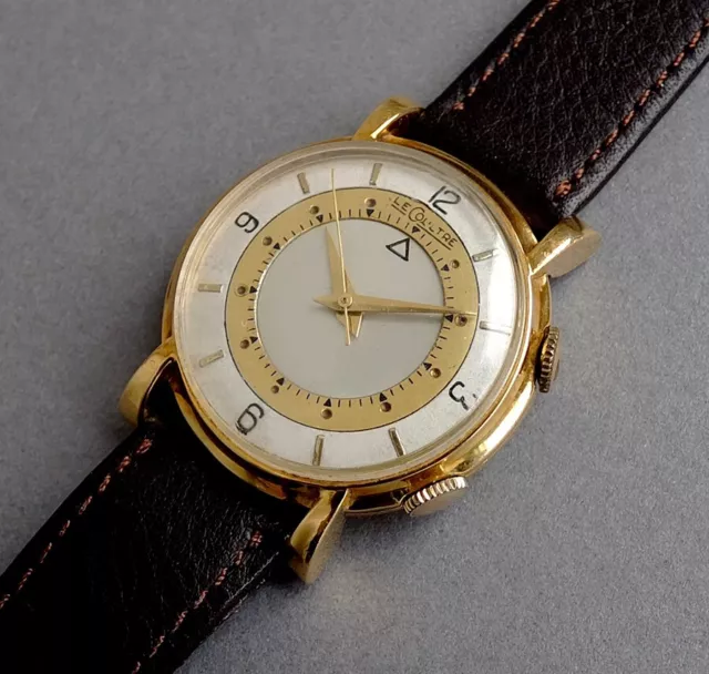 JAEGER LECOULTRE 18K Solid Gold Memovox Wrist Alarm Watch 1952