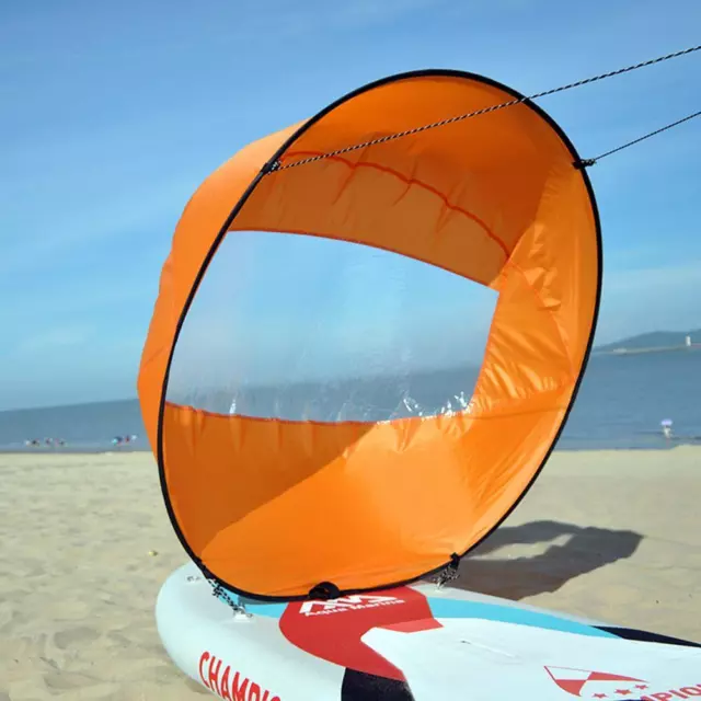 NEW Foldable Boat Wind Sail Surfing Downwind Wind Paddle (Orange)