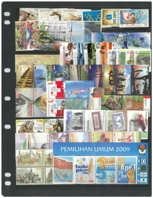 Indonesia 200 Different Stamps All In Compete Sets Mint Unhinged In Glassine Bag 2