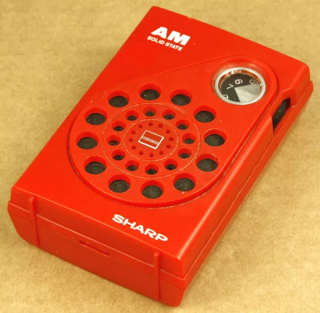 Sharp Vintage Red AM Transistor Radio