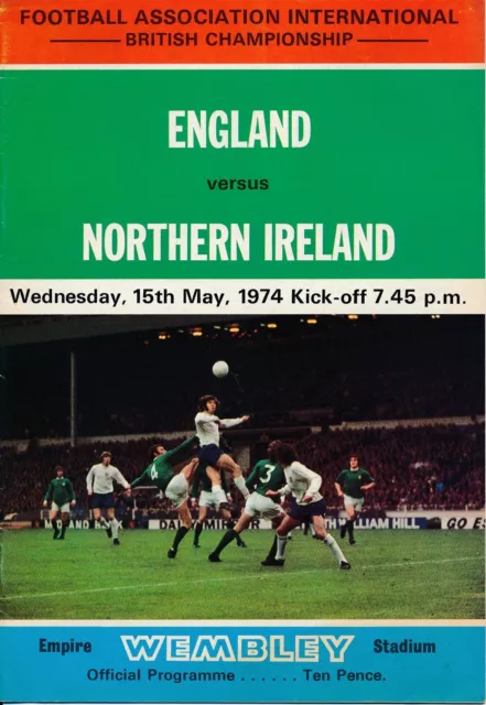 ENGLAND v Northern Ireland (Home International) 1974