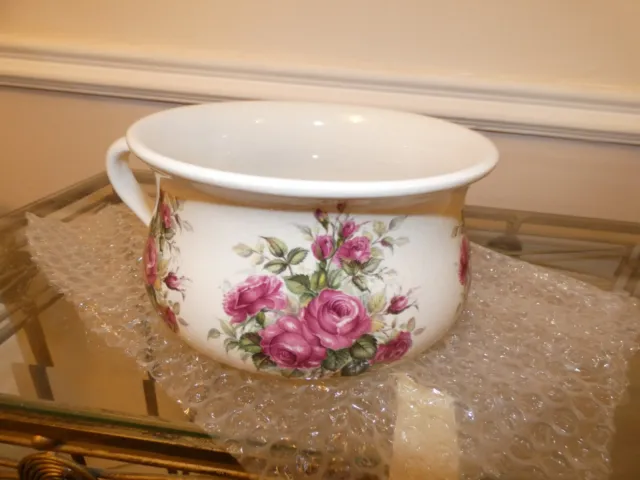 Vintage Portmeirion Pottery Miniature Chamber Pot With English Roses On