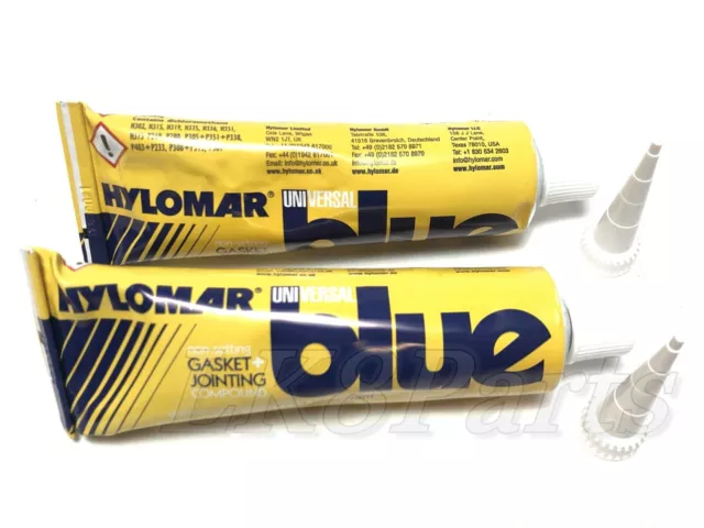 Set x2 Hylomar Universal Blue Gasket Sealer with Nozzle 71283 RTC3347 100g Tube