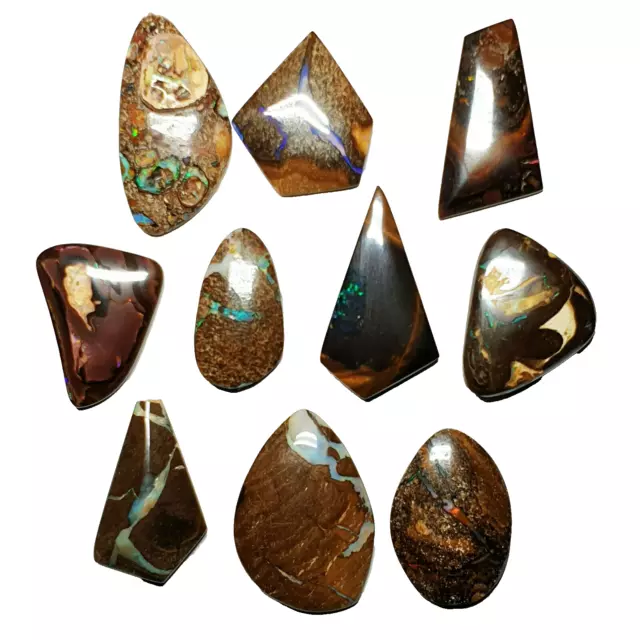 52007.1 -  10 Well Cut Free Shaped Australian Boulder Opal Matrix Bulk Discounts 3