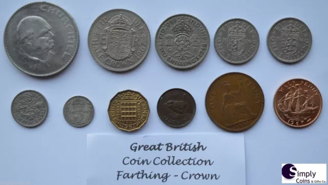 British Coin Collection Pre-Decimal Coins Of The Uk Crown - Farthing 1900-1967