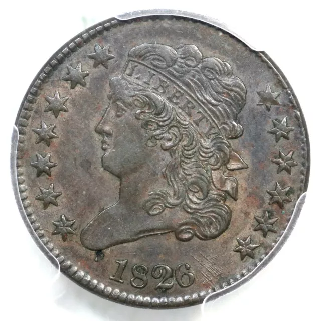 1826 C-1 PCGS AU 55 Classic Head Half Cent Coin 1/2c
