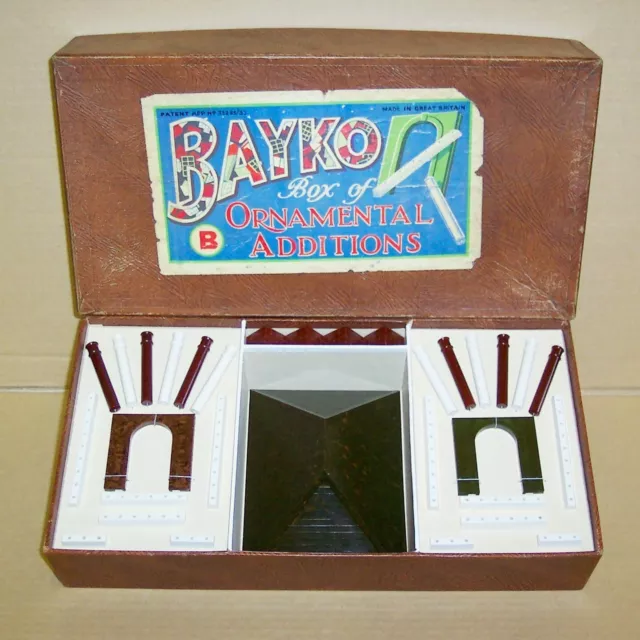 Rare Original 1935 Pre-War Bayko Building Sets Ornamental Additions Boxed Set B