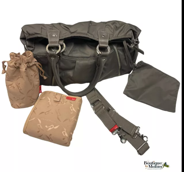 Storksak Nylon Diaper Bag Olive Green Bottle Bag Changing Pad Stroller Straps