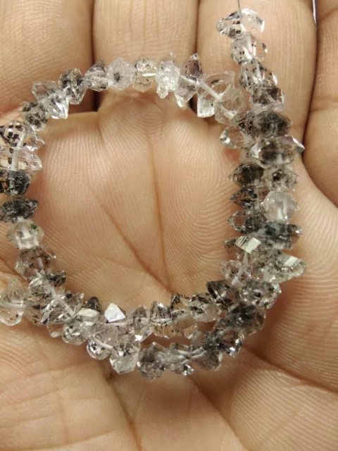 Super Top Aaa Herkimer Diamond Quartz 5-6 Mm Nugget Gemstone Beads 6" Strands