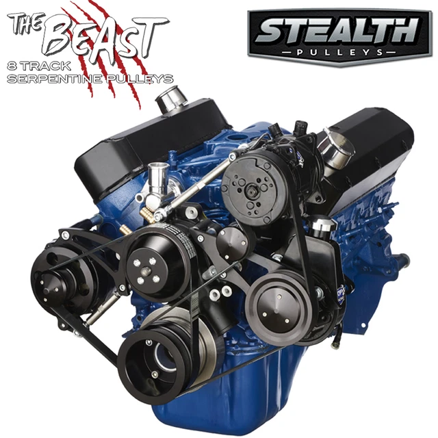 BLACK FORD 289302 Serpentine Pulley Kit Air Conditioning AC A/C SBF