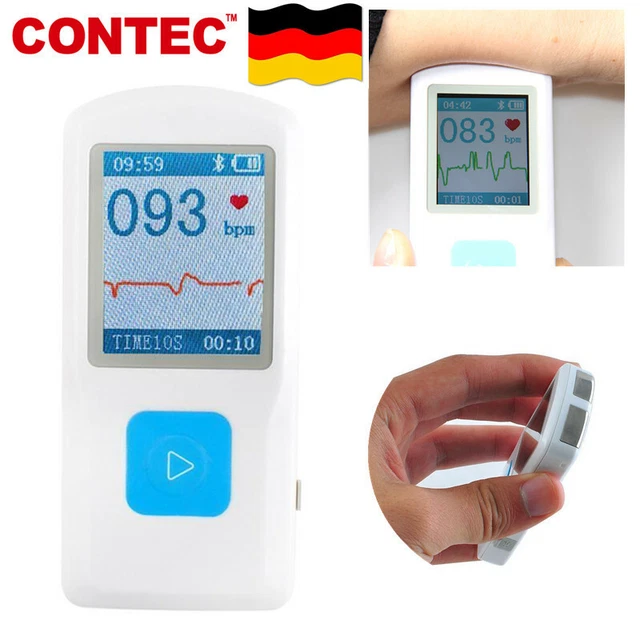CONTEC NEW COLOR LCD Portable ECG\EKG Monitor PM10 Chronic Illness DE ...