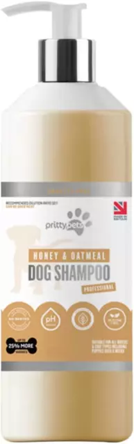 Oatmeal Dog Shampoo PRITTY PETS Oatmeal Shampoo for Dogs - Professional PH Balan