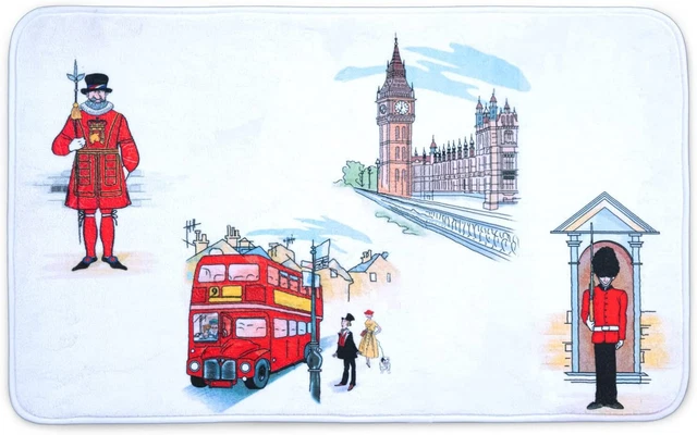 Alfombra de baño ultra suave antideslizante alfombra de piso de baño Tatkraft London City