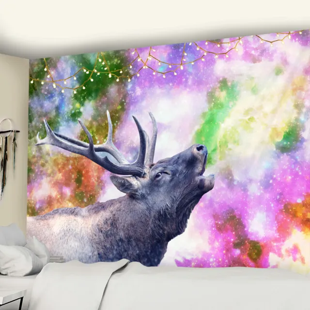 Large Flower Deer Tapestry Moon Wall Hanging Bedspread Throw Blanket Background