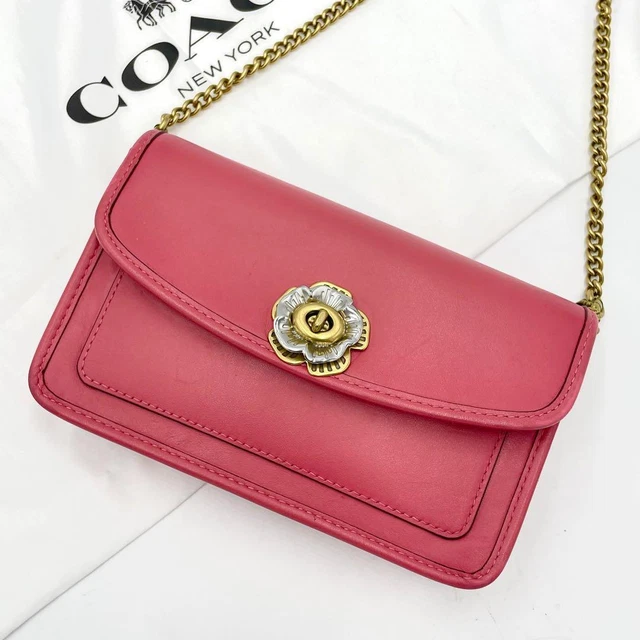 rare coach COACH shoulder bag flower turn lock pink