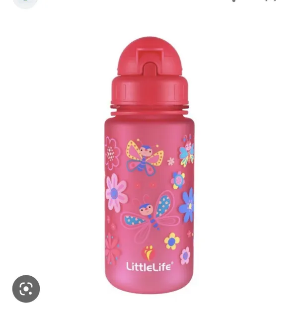 Botella de agua rosa
