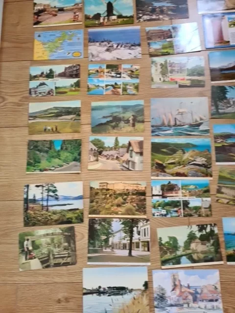 Job Lot 40+ Postcards Vintage UK & others  Postcards  messages & Stamps 1970s + 2