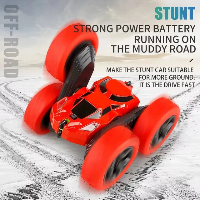 RC STUNT CAR Children Double Sided Flip 2.4G Remote Control 360 Deree ...