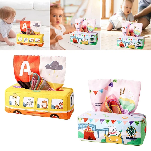 Boîte à Mouchoirs Sensorielle à Tirer, Jouets éducatifs