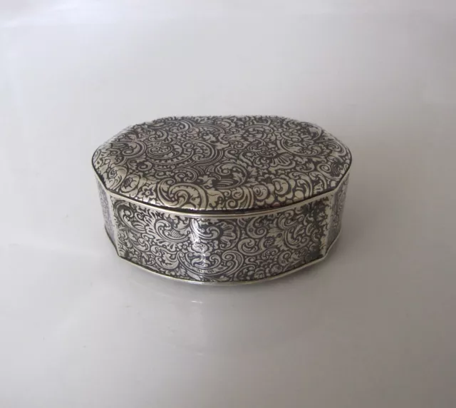 Superba tabacchiera argento francese e niello Parigi c 1840