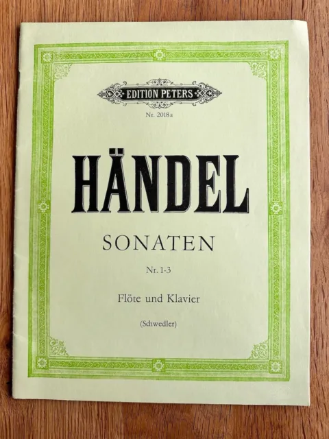 Händel Sonaten 1-3 Noten für Flöte und Klavier Edition Peters Nr. 2018a