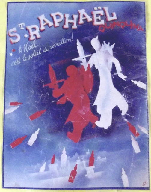 Affiche Publicitaire Vintage St Raphael – 35 X 27 Cm, France, Années 1900-1979