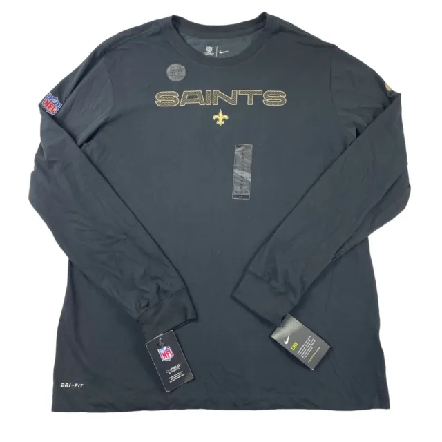 NWT Mens Nike New Orleans Saints Sideline Performance Long Sleeve T-Shirt Sz XL