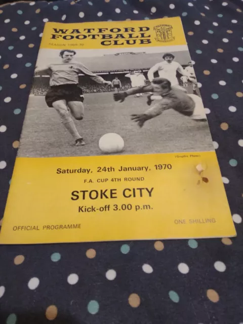 Watford v Stoke City 1968/69 FA Cup mark on cover see pic