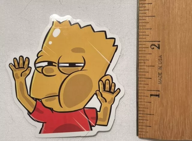 Bart Simpson against glass skateboard vinyl sticker decal Adult humor from US