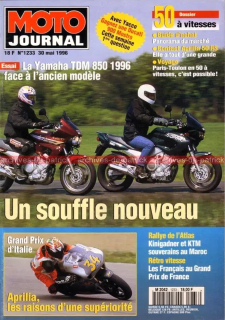 MOTO JOURNAL 1233 Essai Road Test YAMAHA TDM 850 Dossier APRILIA RS 50 DT KTM