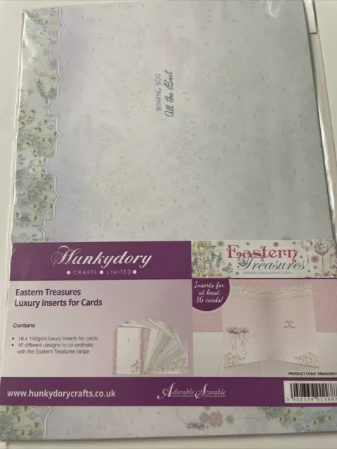 16 Hunkydory Luxus-Einsätze für Karten ~ Östliche Schätze - verschiedene Designs A4